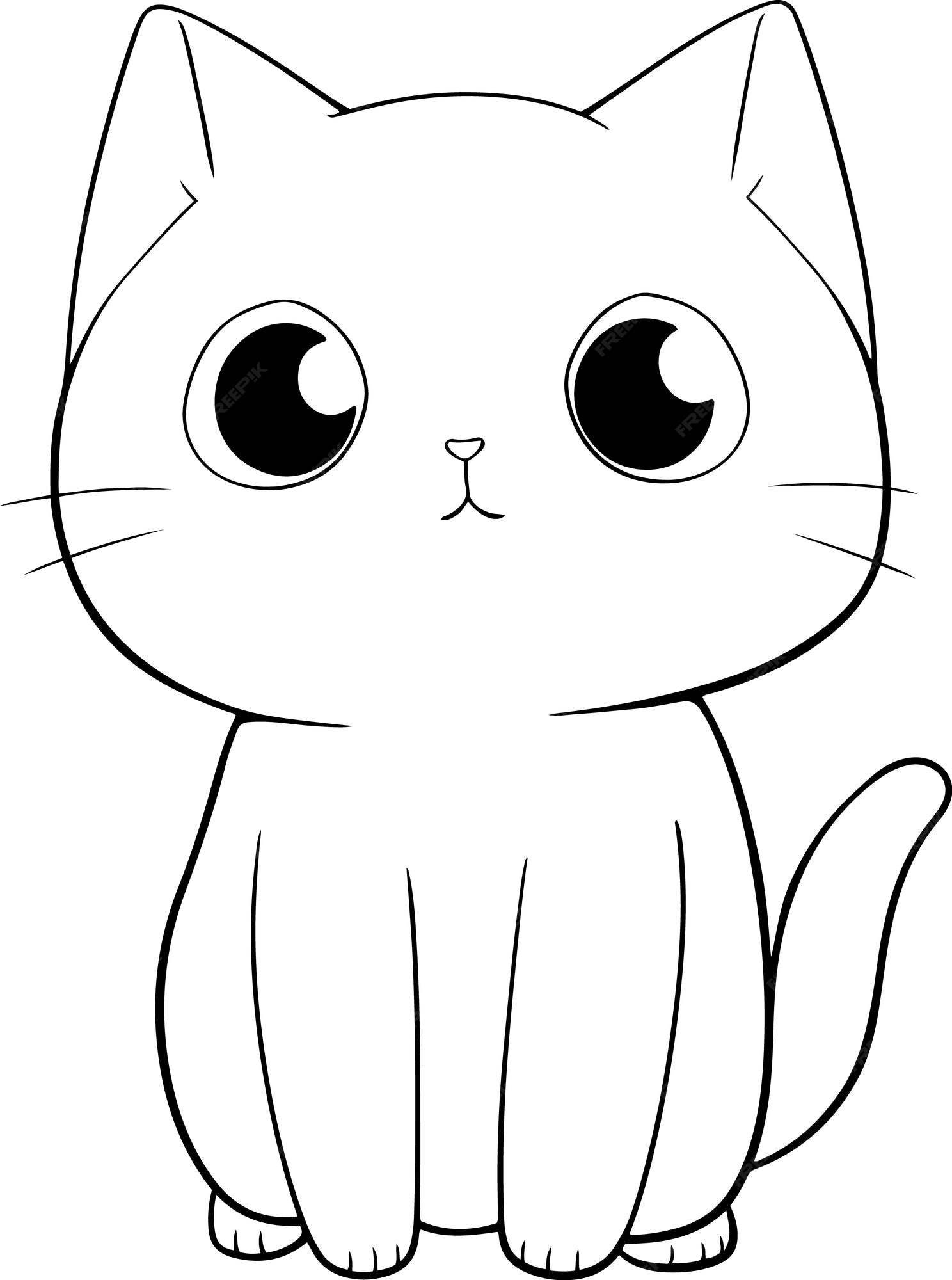 Desenhos para colorir de desenho de um gato preto do dia das