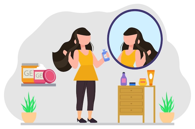 Ilustração vetorial de gel para cabelo Pode ser usada para salão de cabelos