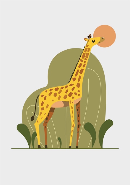 Vetor ilustração vetorial de girafa