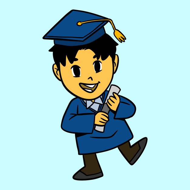 Vetor ilustração vetorial de graduação do menino