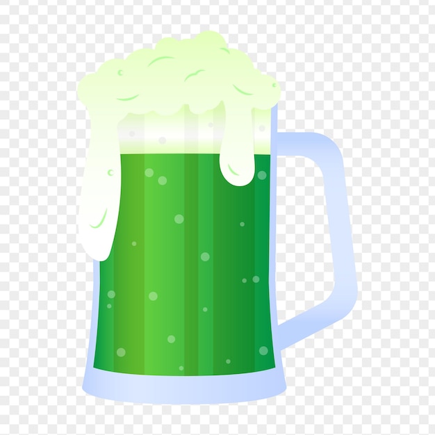 Ilustração vetorial de Green Beer Mug em fundo transparente
