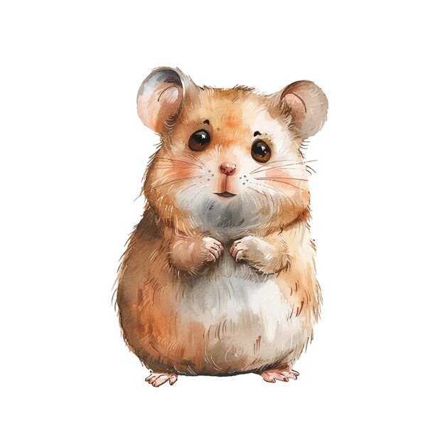 Vetor ilustração vetorial de hamster bonita em estilo aquarela