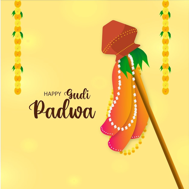 ilustração vetorial de happy gudi padwa