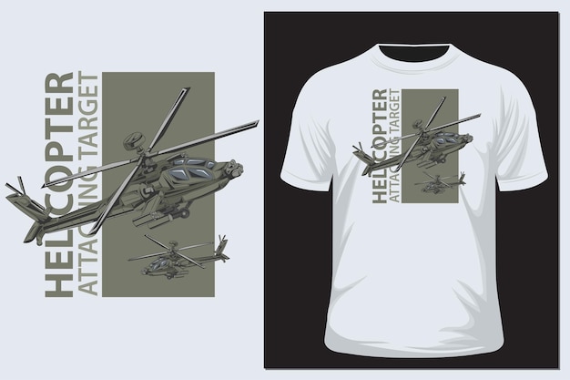 Vetor ilustração vetorial de helicóptero verde para pôster e adesivo de camiseta