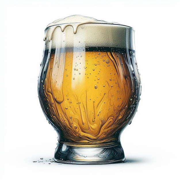 Vetor ilustração vetorial de hoppy glass pint mug of beer isolada em papel de parede de emoji de ícone branco ale draft