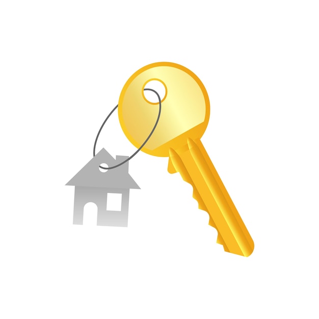 Ilustração vetorial de House Keyring e Key Icon