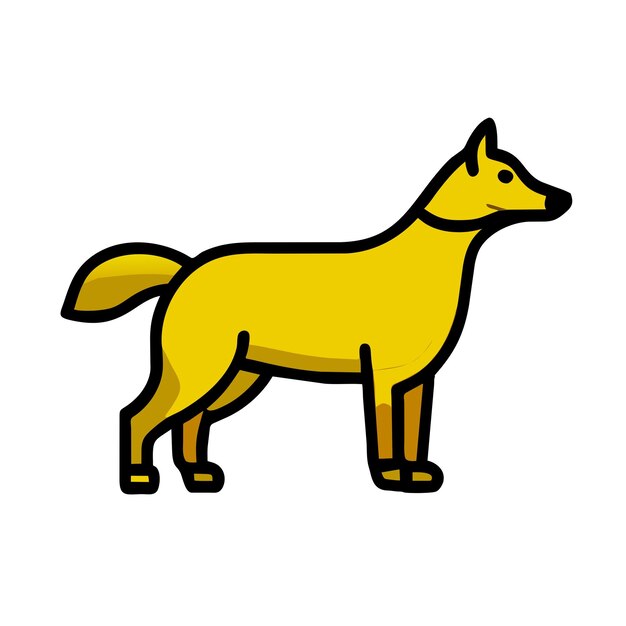 Vetor ilustração vetorial de ícone amarelo do cão akita