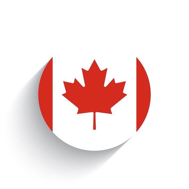 Ilustração vetorial de ícone da bandeira nacional do Canadá isolada em fundo branco