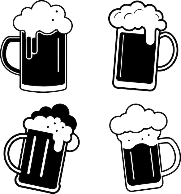 Ilustração vetorial de ícone de xícara de cerveja Design de cerveja espumante