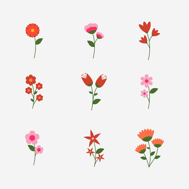Ilustração vetorial de ícone floral bonita