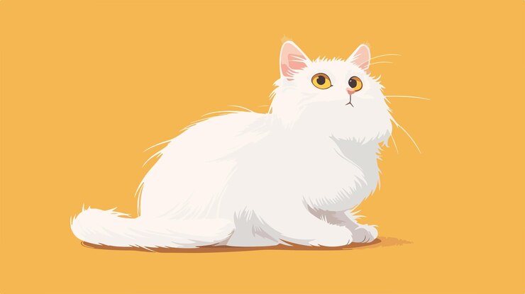 Vetor ilustração vetorial de ícone isolado de gato branco bonito