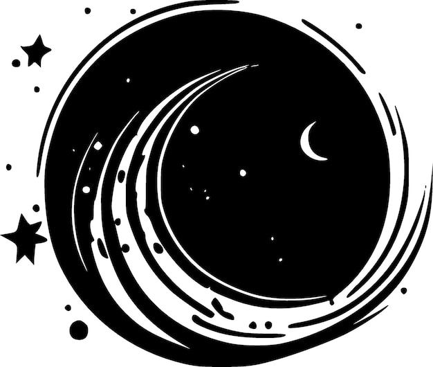 Vetor ilustração vetorial de ícone isolado preto e branco celestial