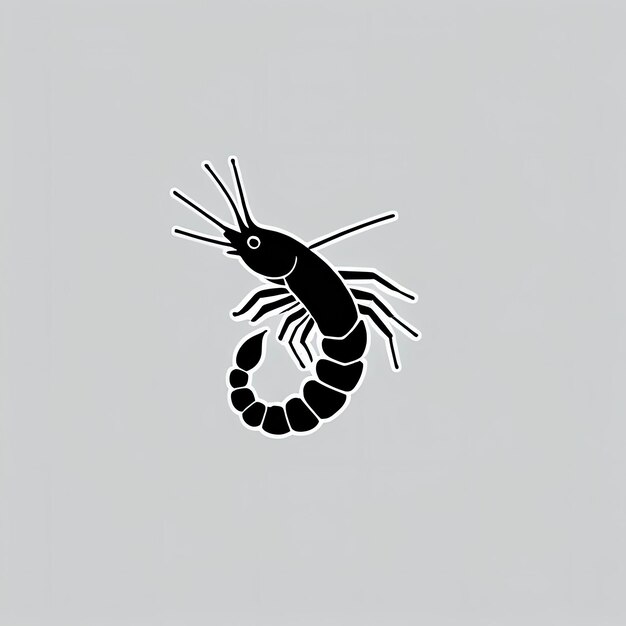 ilustração vetorial de ícones de logos de camarão
