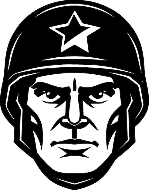Vetor ilustração vetorial de ícones isolados em preto e branco do exército
