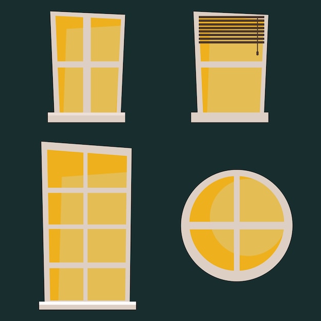 ilustração vetorial de janela e porta