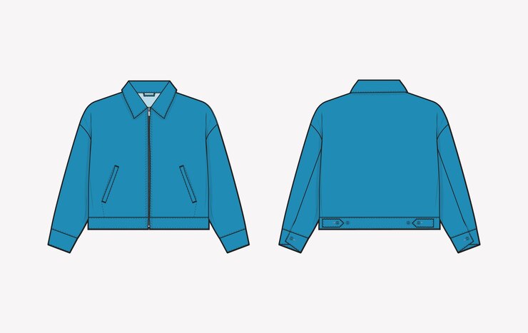 Vetor ilustração vetorial de jaqueta de caminhoneiro desenho plano esboço de modelo de roupa ilustração de esboço