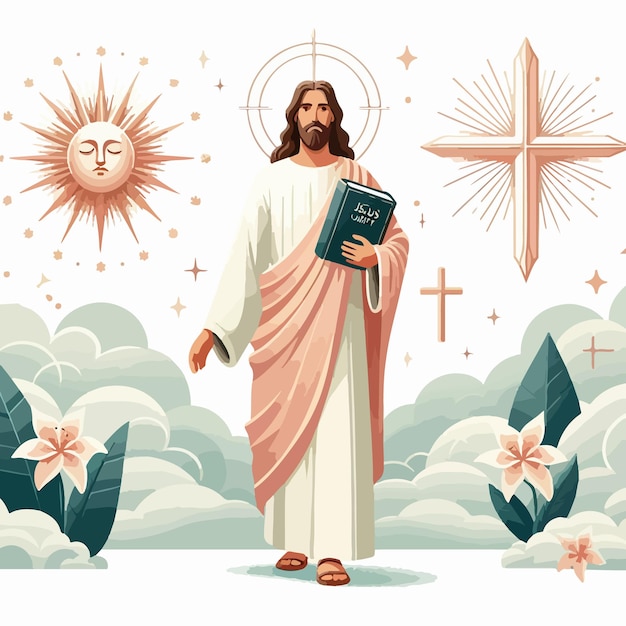 Ilustração vetorial de jesus cristo deus religioso cristão