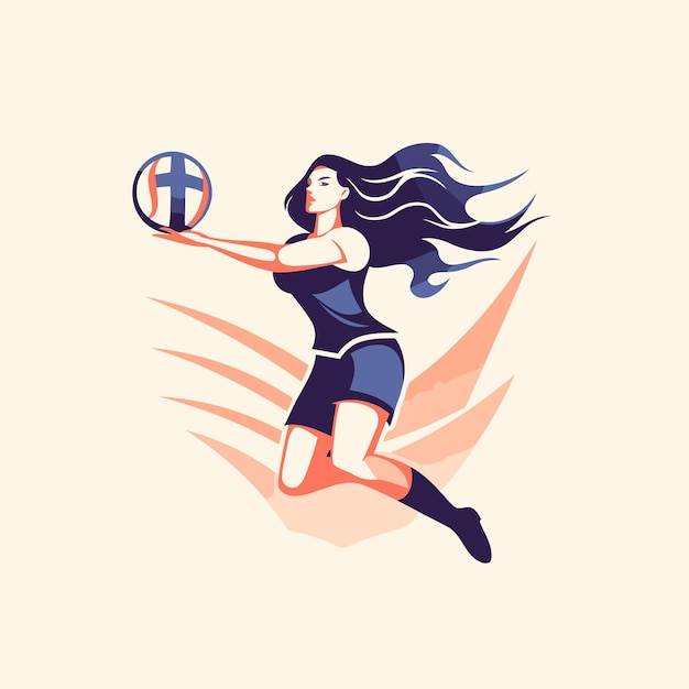 Vetor ilustração vetorial de jogador de vôlei jogador de volley com bola