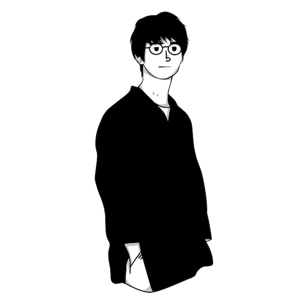Vetor ilustração vetorial de jovens adultos japoneses posando