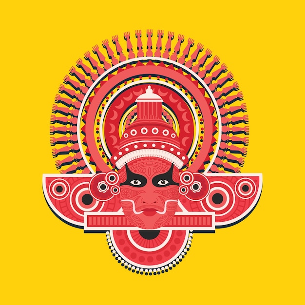 Vetor ilustração vetorial de kerala theyyam