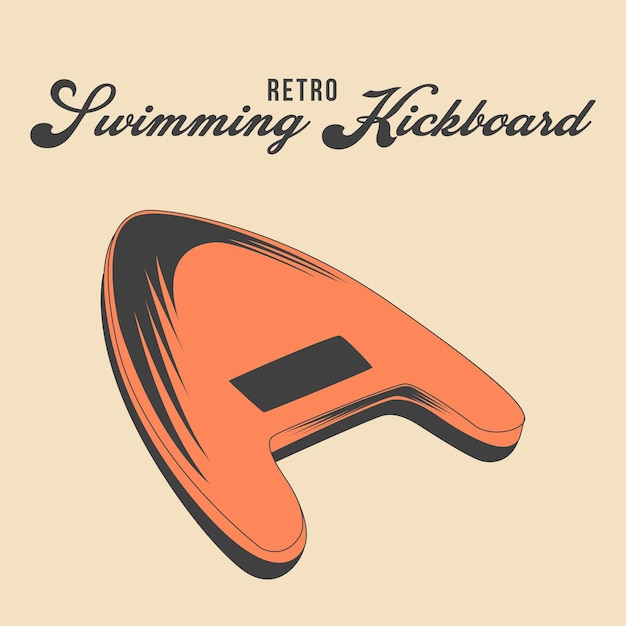 Vetor ilustração vetorial de kickboard de natação retrô