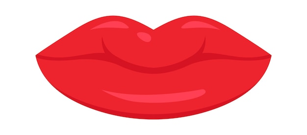Ilustração vetorial de lábios femininos vermelhos