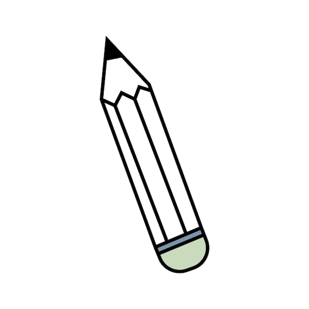 Ilustração vetorial de lápis em estilo doodle