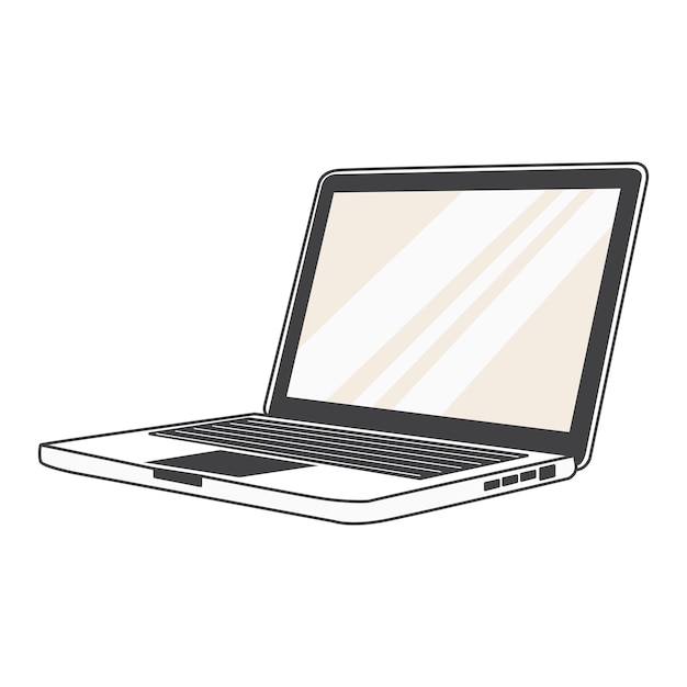 Vetor ilustração vetorial de laptop retrô