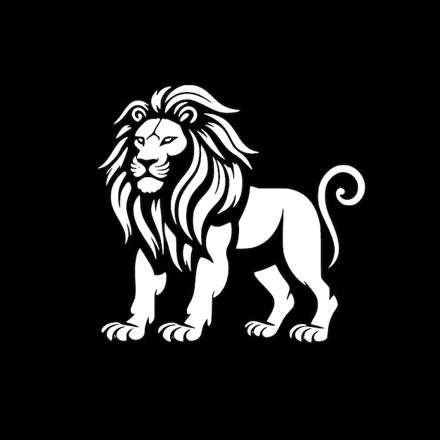 Vetor ilustração vetorial de leão preto e branco
