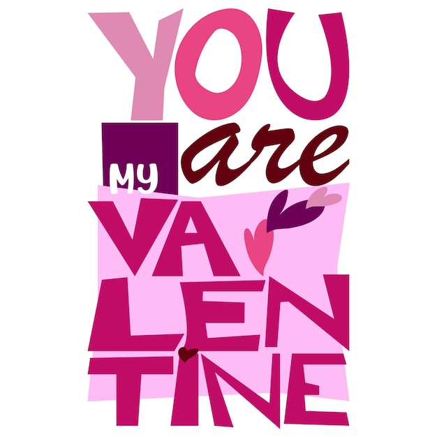 Ilustração vetorial de letras de valentine