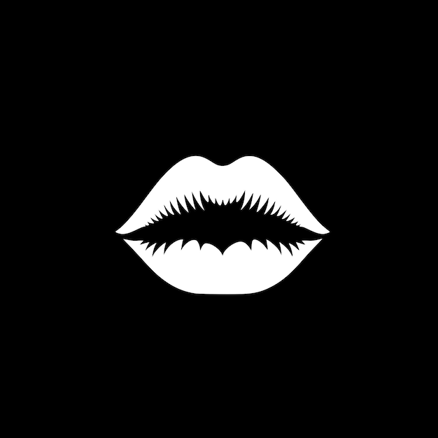 Vetor ilustração vetorial de lips minimalist e flat logo