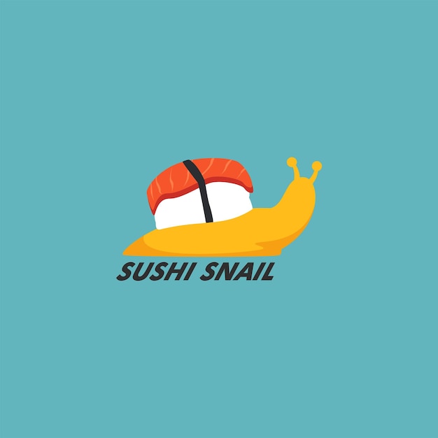 Ilustração vetorial de logotipo de caracol de sushi para comida japonesa de restaurante