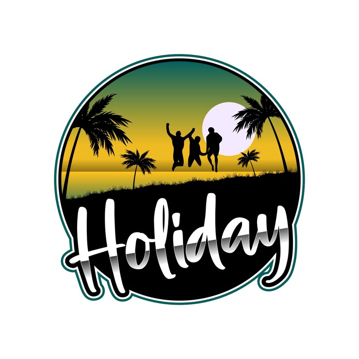 Vetor ilustração vetorial de logotipo de praia de verão