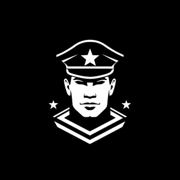 Ilustração vetorial de logotipo militar minimalista e plano