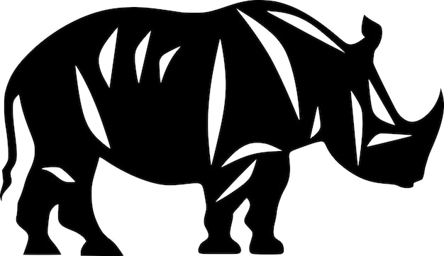 Vetor ilustração vetorial de logotipo minimalista e plano de rinoceronte