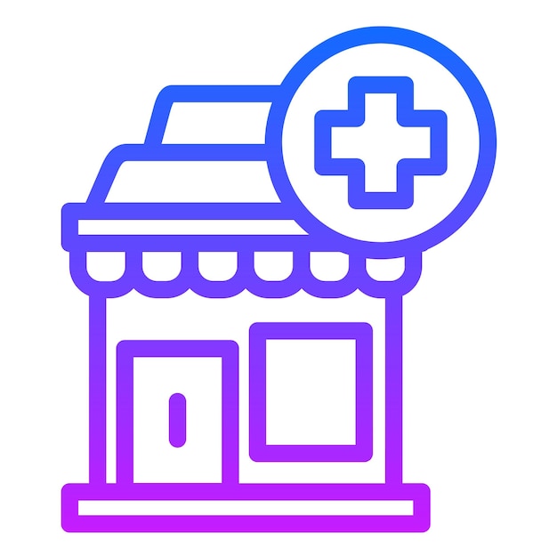 Ilustração vetorial de lojas médicas