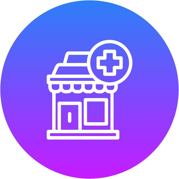 Ilustração vetorial de lojas médicas