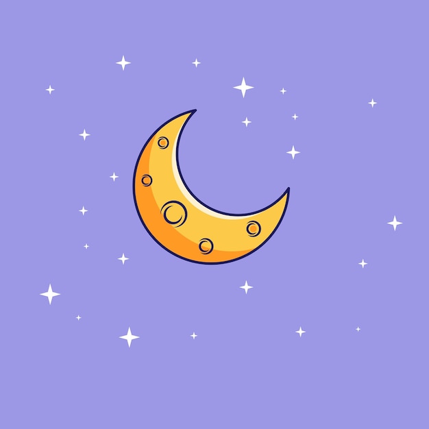 Ilustração vetorial de lua em estilo de desenho animado