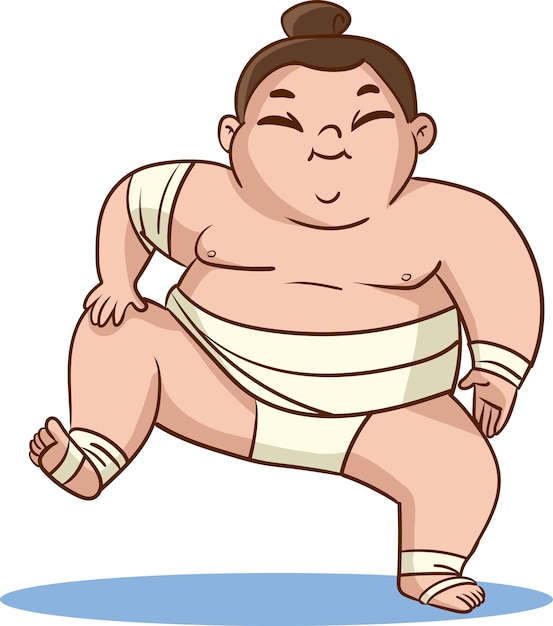 Vetor ilustração vetorial de lutadores de sumo bonitos crianças bonitas lutando sumo