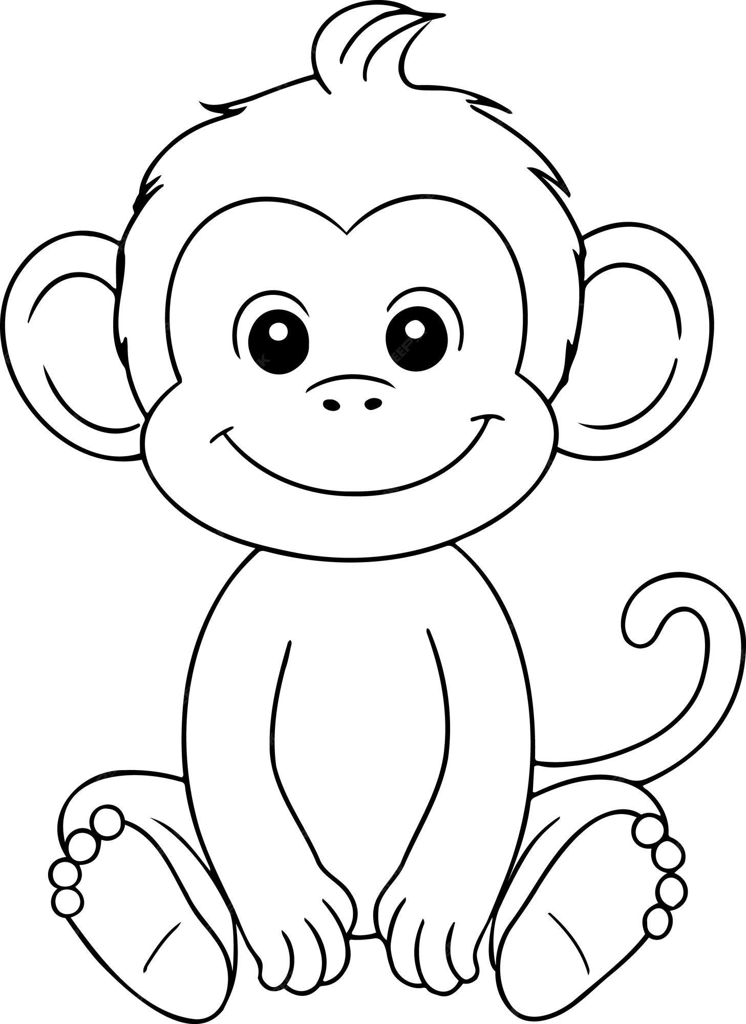 macaco para colorir isolado para crianças 5162658 Vetor no Vecteezy