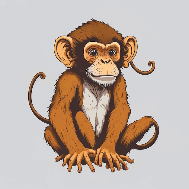 Ícone De Desenho Animado Macaco Sobre Fundo Branco. Design Colorido.  Ilustração Vetorial Royalty Free SVG, Cliparts, Vetores, e Ilustrações  Stock. Image 75569429