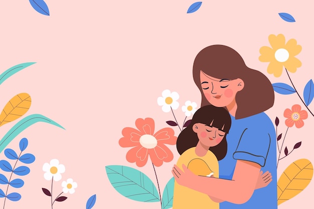 Ilustração vetorial de mãe e filha