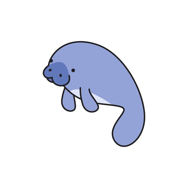 Vetor ilustração vetorial de manateia de desenho animado