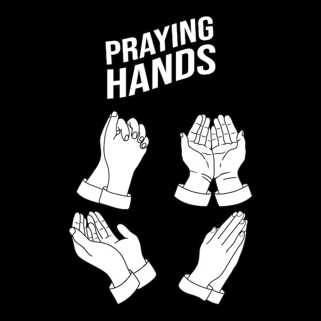 Vetor ilustração vetorial de mãos orando