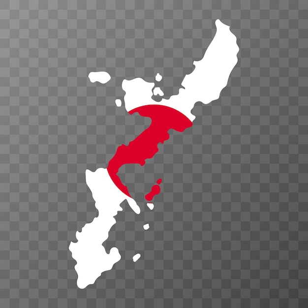 Ilustração vetorial de mapa da ilha de Okinawa