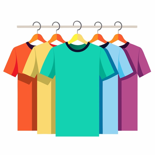 Ilustração vetorial de maquete de camisas coloridas