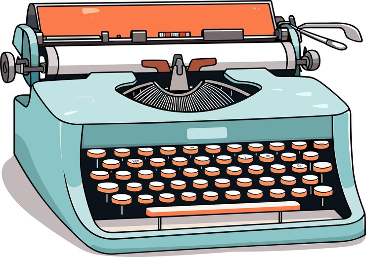 Vetor ilustração vetorial de máquina de escrever vintage isolada em fundo branco
