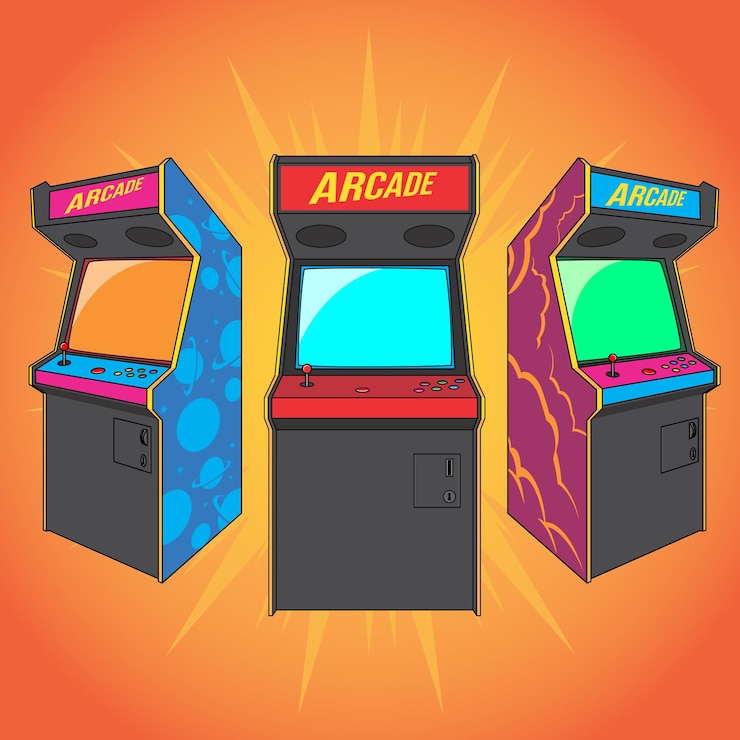 Vetor ilustração vetorial de máquinas de videogames de arcade