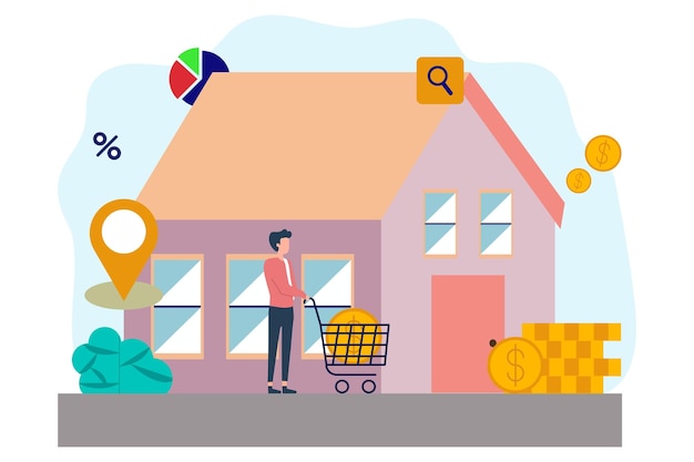 Ilustração vetorial de marketing de casas Pode ser usada para imóveis