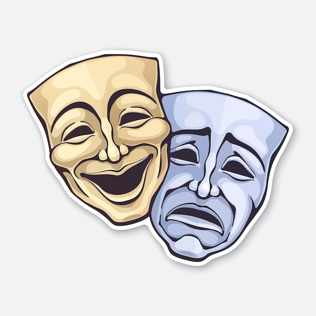 Desenho De Máscaras Teatro Drama E Comédia PNG , Desenho De Teatro, Desenho  Dramático, Desenho De Máscara Imagem PNG e Vetor Para Download Gratuito